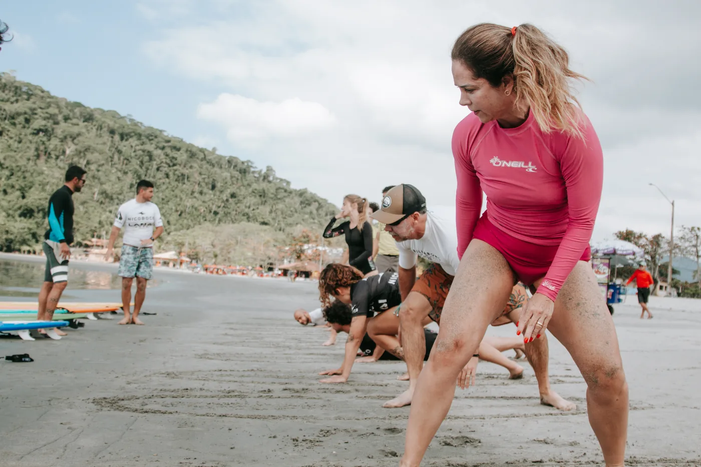 Preparação para entrar no mar